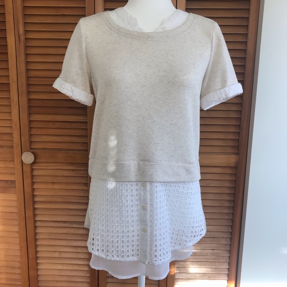 •Anthropologie• Postmark Sarita Eyelet Layered Top - Picture 3 of 16